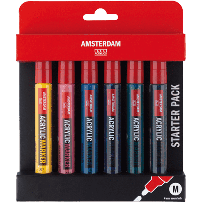 Carioci acrilice AMSTERDAM - Starter set 6 x 4 mm