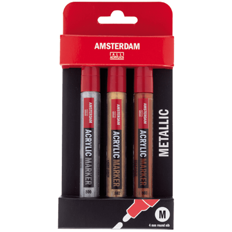 Carioci acrilice AMSTERDAM - Metallic set 3 x 4 mm