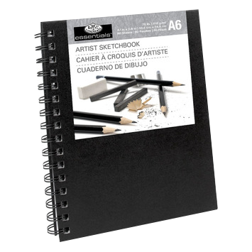 Royal & Langnickel black sketch book - A6, 80 de coli