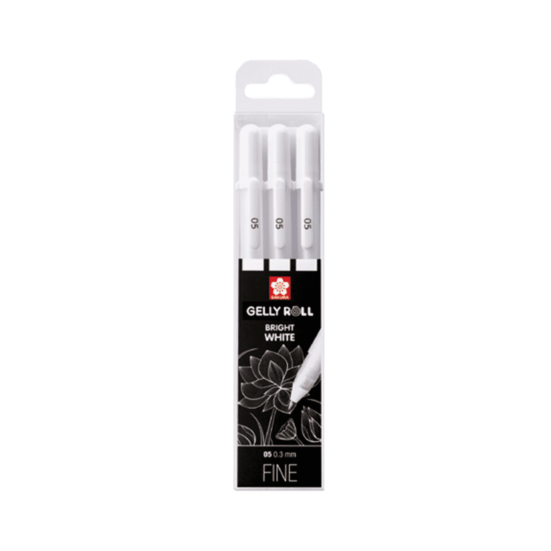 Sakura Gelly Roll Bright White Fine 05 – set de 3 buc