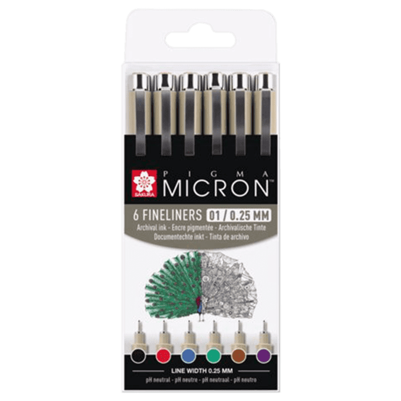 Stilouri creative Pigma® Micron Sakura 01 / 0.25mm - set de 6 buc