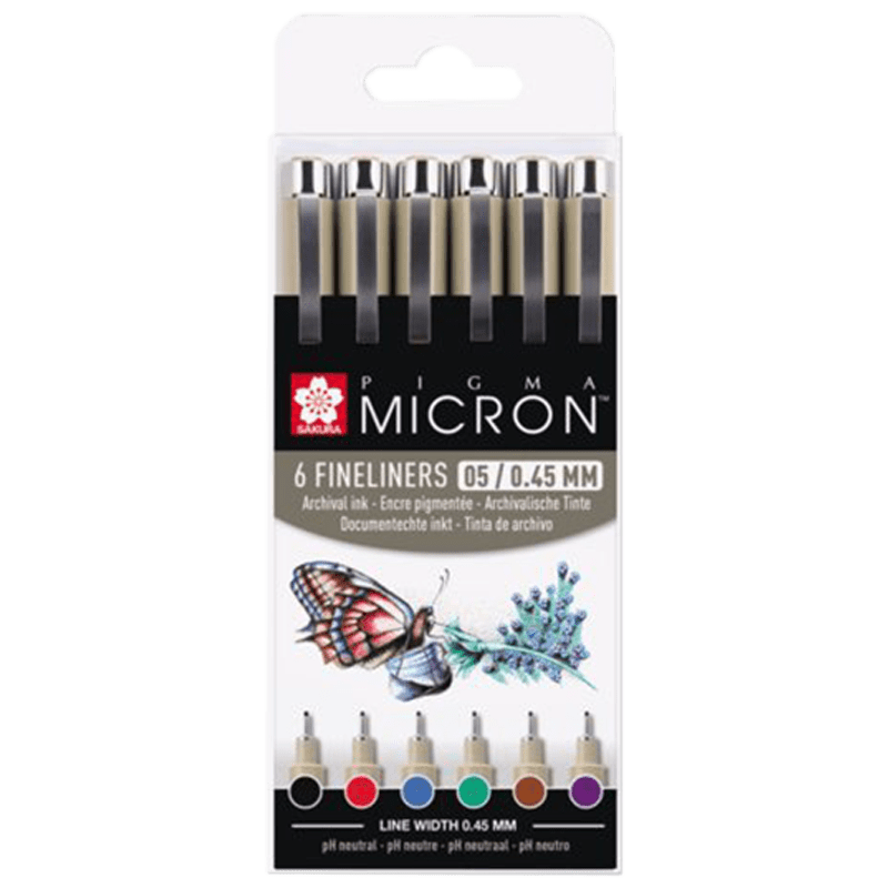 Stilouri creative Pigma® Micron Sakura 05 / 0.45mm - set de 6buc