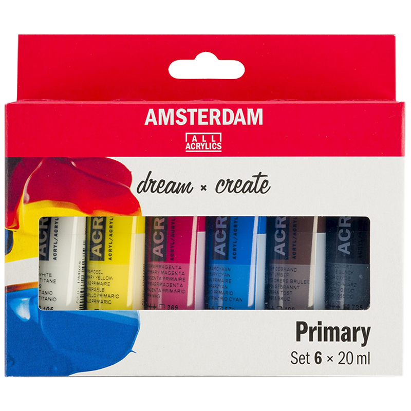 Culori acrilice Amsterdam - set 6 x 20ml - Primary