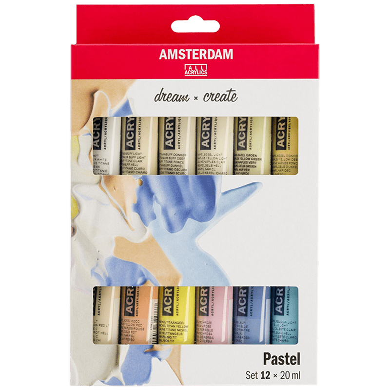 Culori acrilice Amsterdam - set  12 x 20ml - Pastels