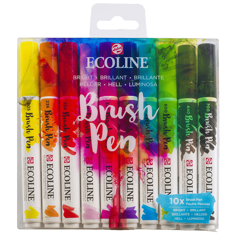 Stilouri acuarelă Ecoline - set de 10 buc - Bright