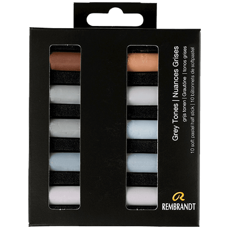 Pasteluri uscate REMBRANDT – Grey Tones - set de 10 jumătate de pasteluri