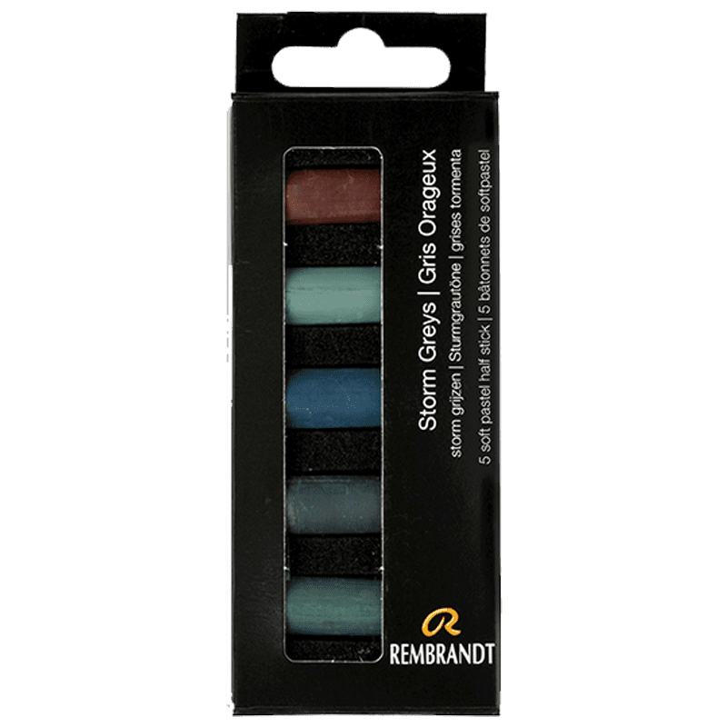 Pasteluri uscate REMBRANDT – Storm Greys - set de 5 jumătate de pasteluri