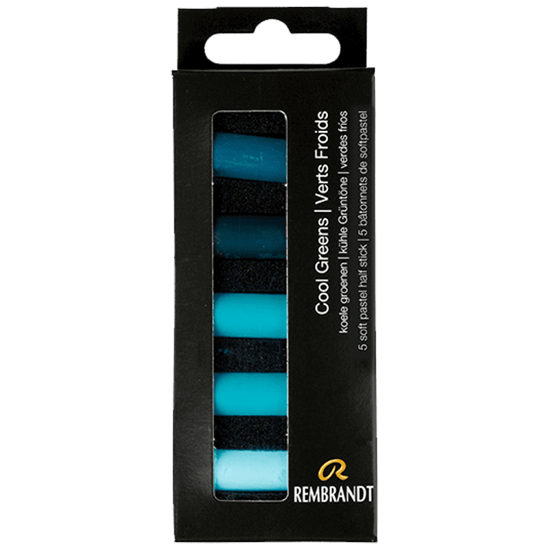 Pasteluri uscate REMBRANDT – Cool Greens - set de 5 jumătate de pasteluri