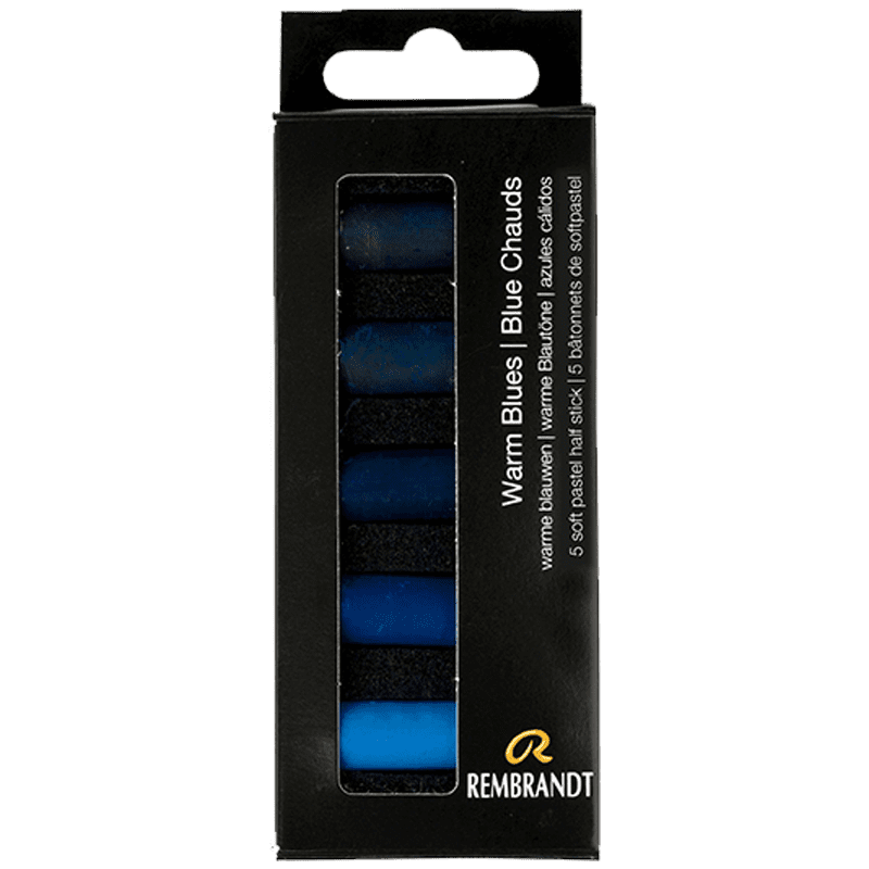 Pasteluri uscate REMBRANDT – Warm Blues - set de 5 jumătate de pasteluri