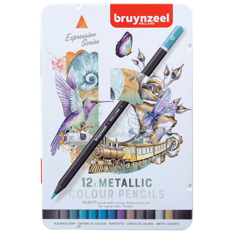 Creioane colorate Bruynzeel Expression - Metallic - set de 12 buc