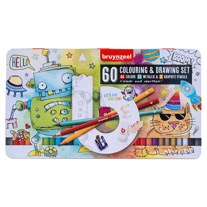 Set de creioane colorate Bruynzeel Small Artists - 60buc