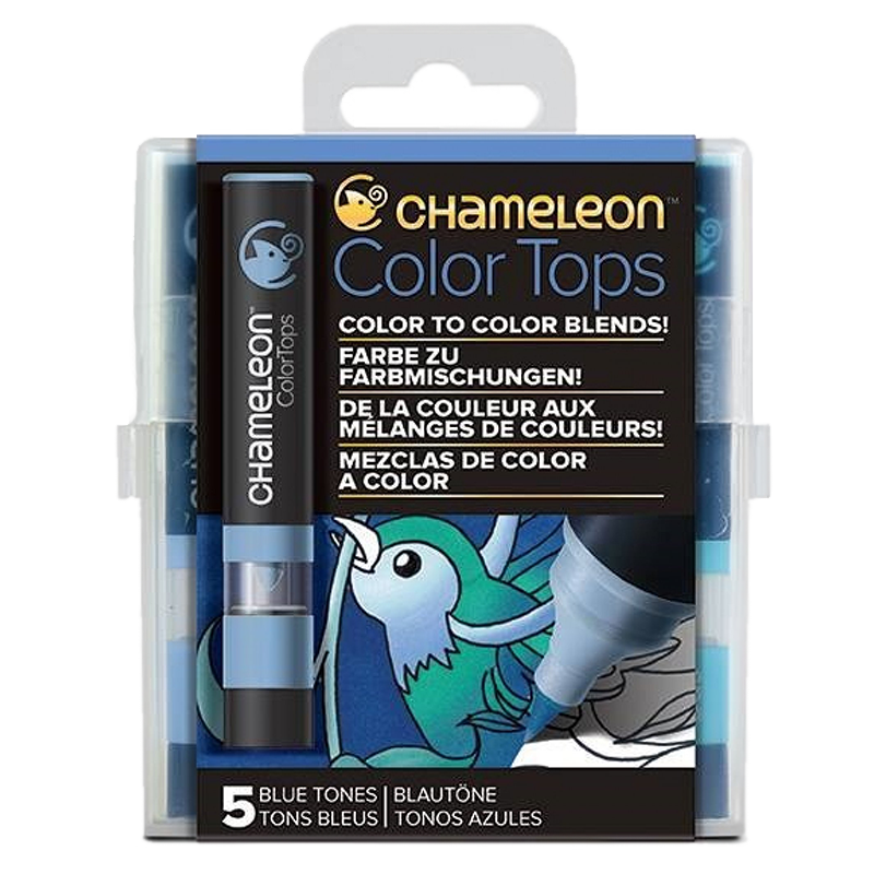 Chameleon Colour Tops set de 5 buc - Blue