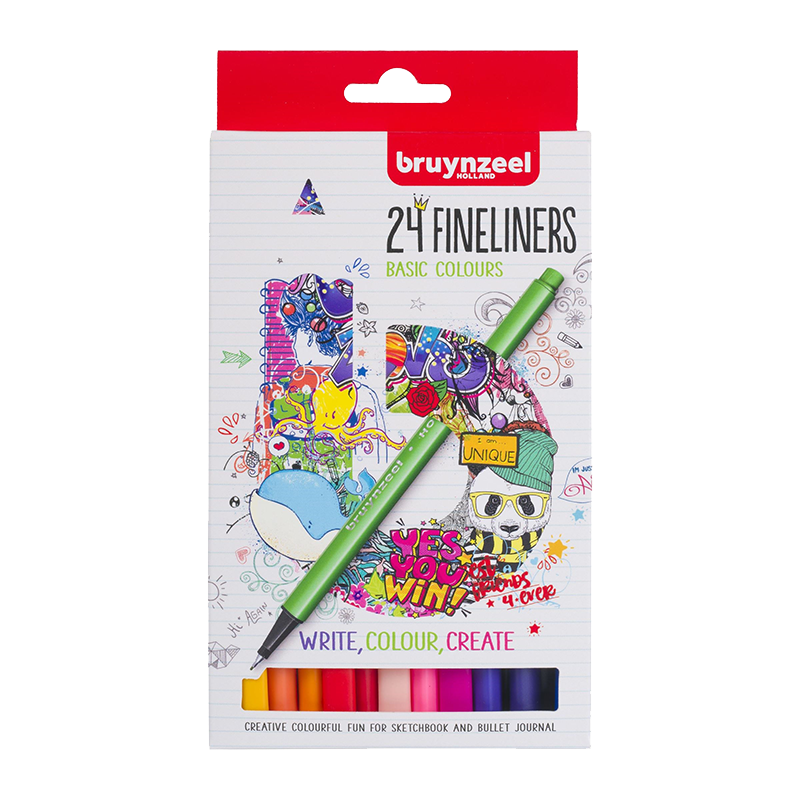 Set de markere Bruynzeel Fineliners Basic - 24 buc