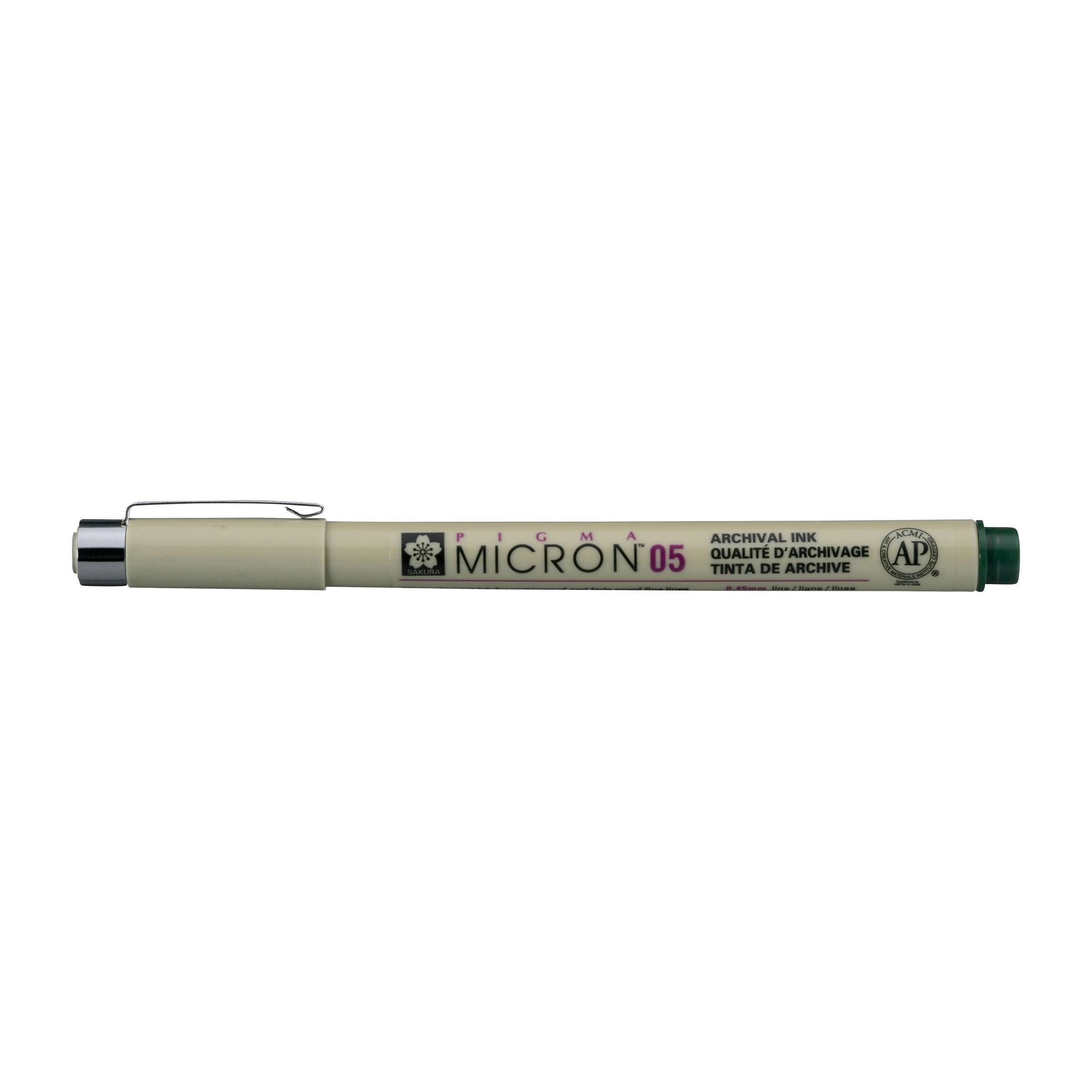 Stilou tehnic SAKURA Pigma Micron® HUNTER GREEN – diferite mărimi