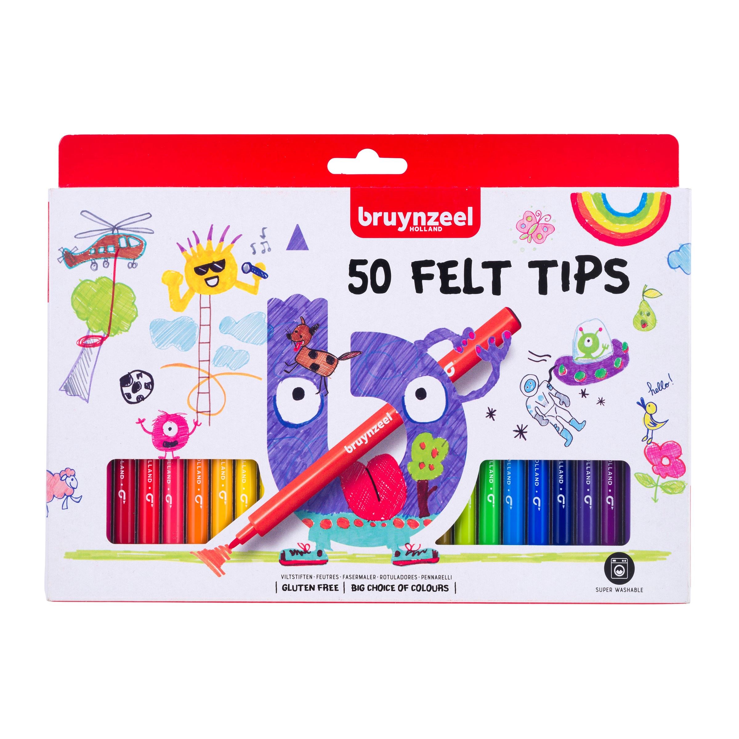 Bruynzeel Felt tip set - 50 de culori