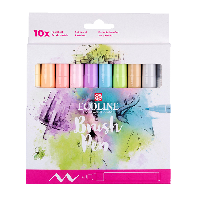 Set de stilouri de acuarelă Ecoline Pastel - 10 culori