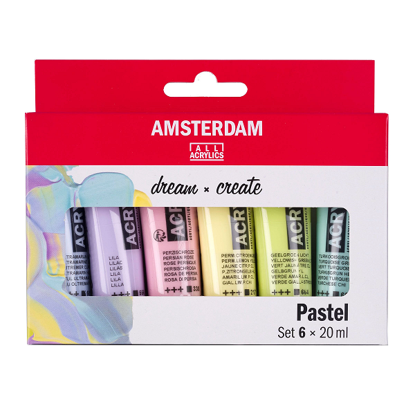 Amsterdam Vopsele acrilice - set de 6 x 20 ml - Pastel