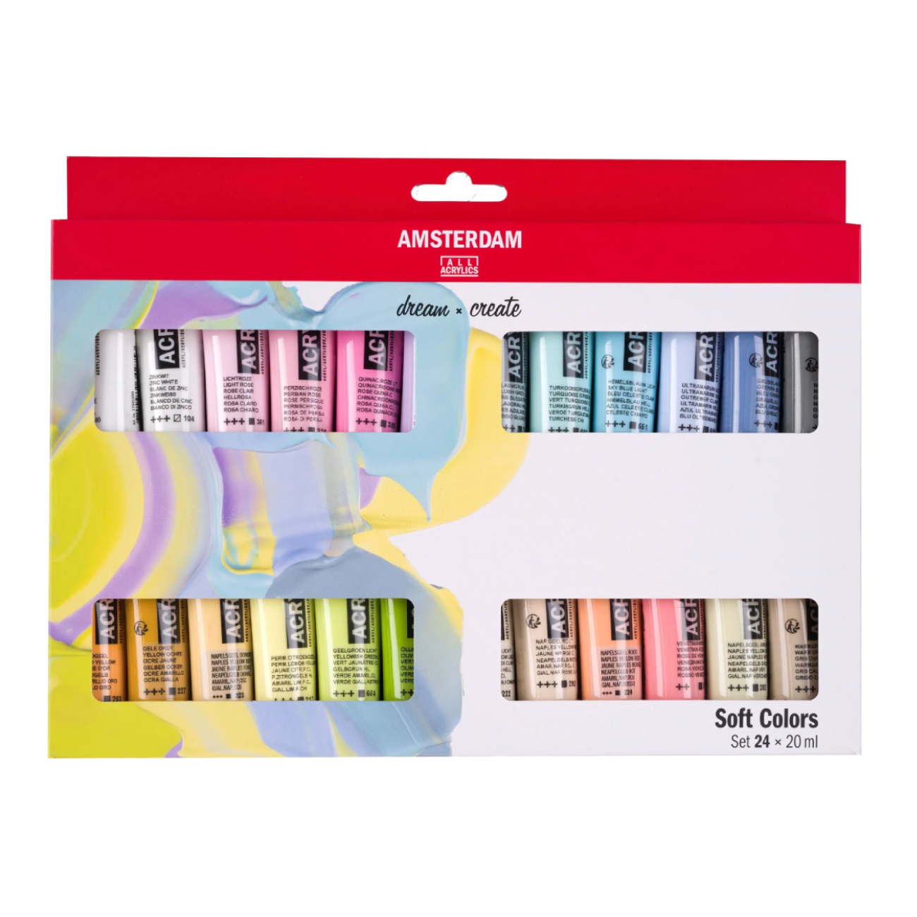 Culori acrilice Amsterdam - set 24 x 20 ml - SOFT COLORS