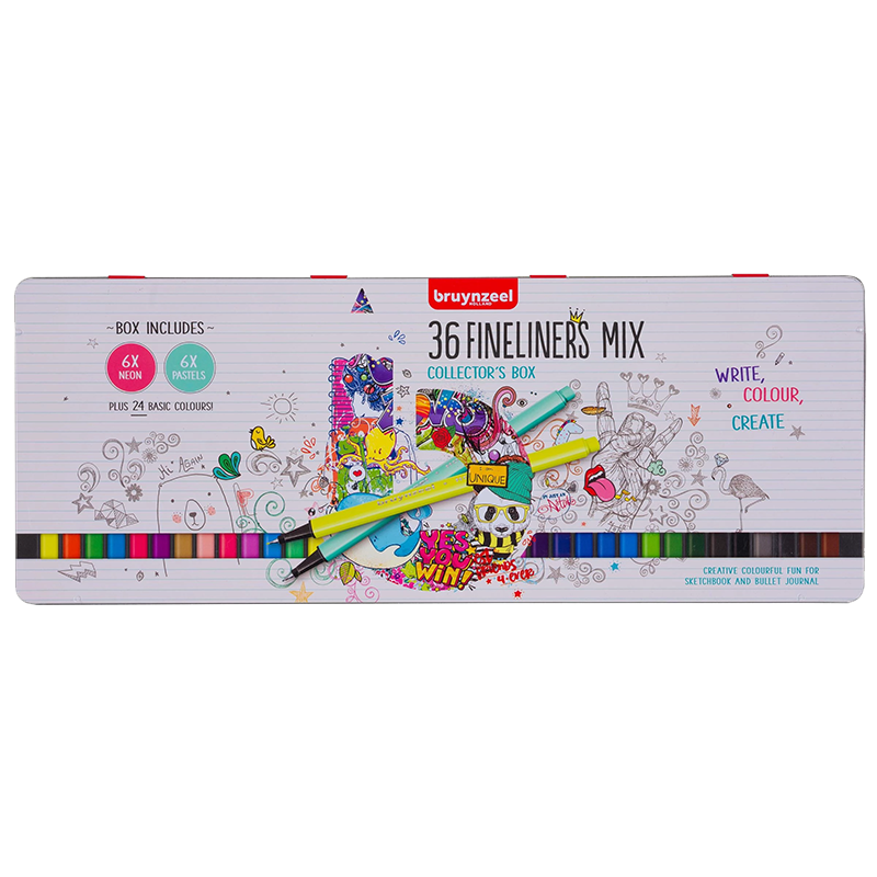 Set de markere Bruynzeel Fineliners Basic - 36 buc