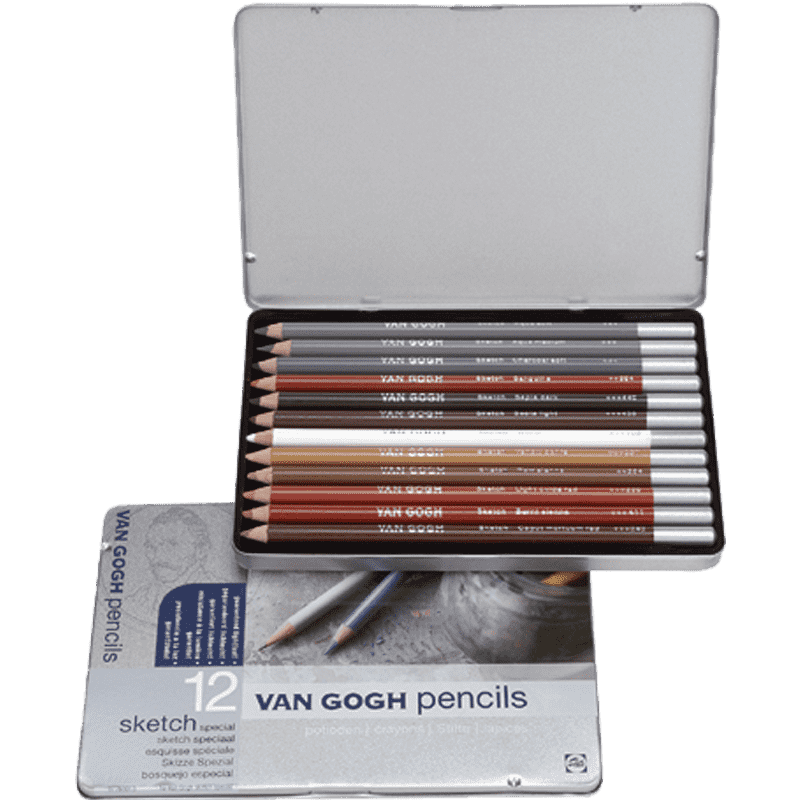 Creioane speciale sketch Van Gogh - set de 12 buc