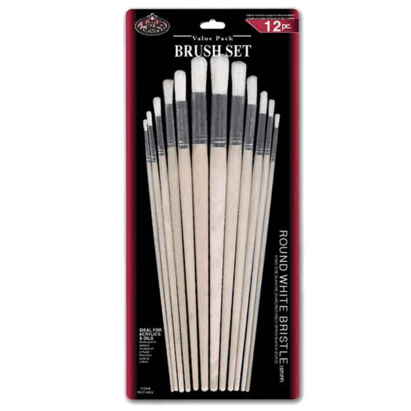 Pensule cu fire natural - rotunde - 12 buc set