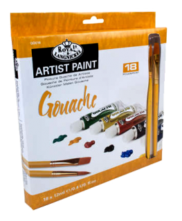 Culori gouache Royal Langnickel - set de 18 x 12 ml