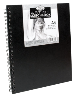 Royal & Langnickel black sketch book - A4, 80 de coli